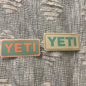 Yeti Orange and Teal Logo Stickers